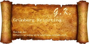 Grünberg Krisztina névjegykártya